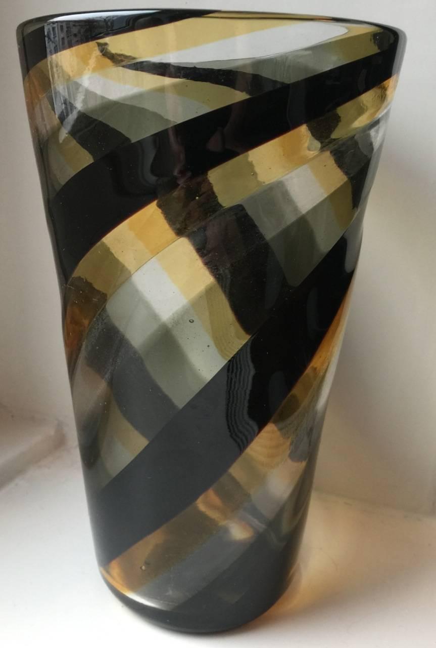 Mid-Century Modern Very Rare Fasce Ritorte Vase by Bianconi for Venini
