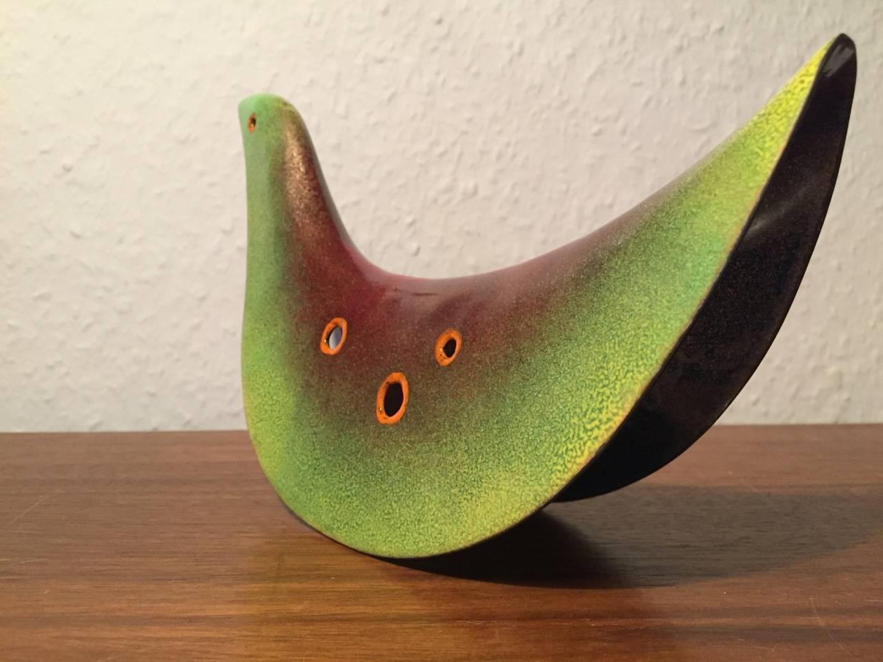 Italian Very Rare Pavonessa Artpiece by Gio Ponti for De Poli Enamel For Sale