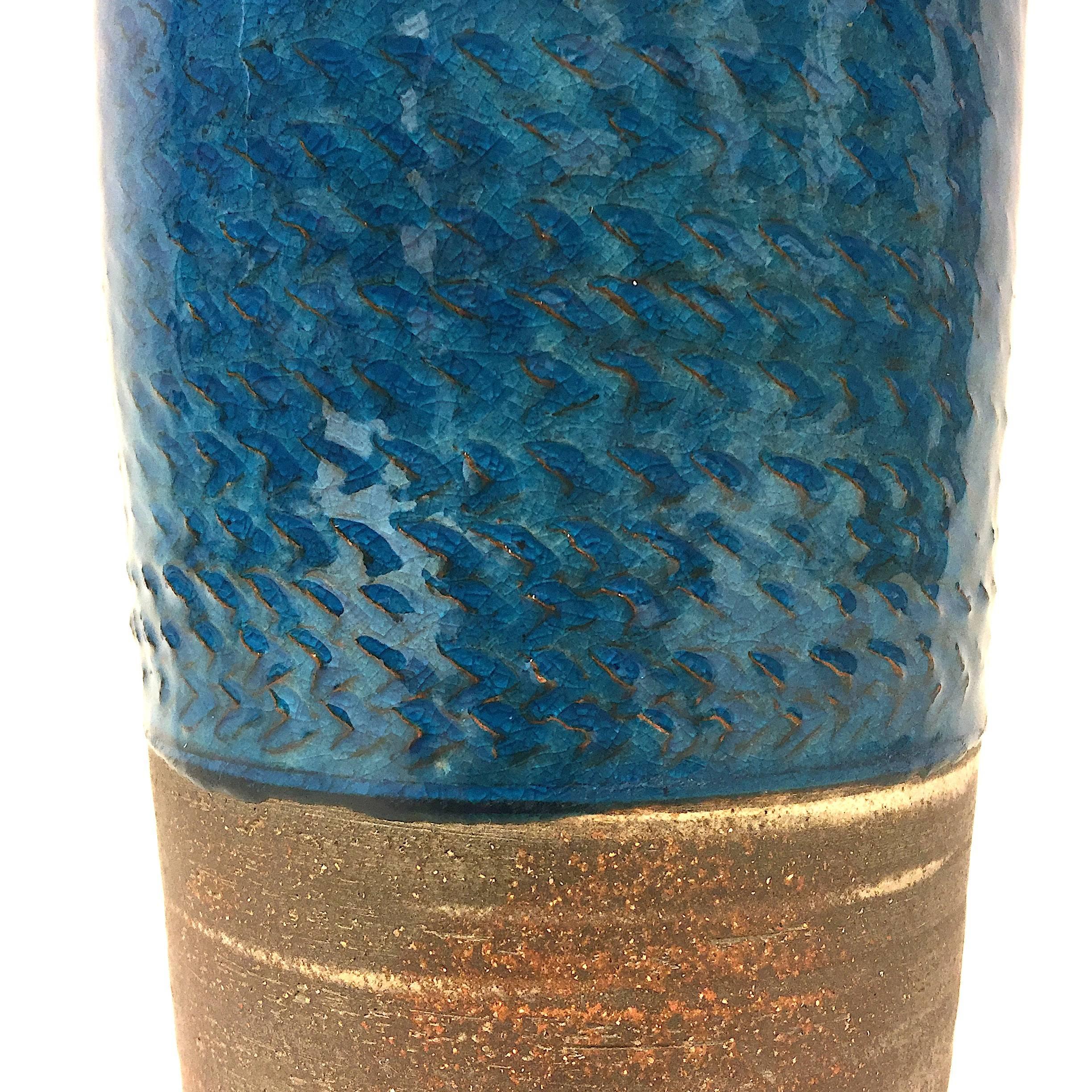 Large Blue Niels Kähler Vase In Good Condition For Sale In Munich, DE