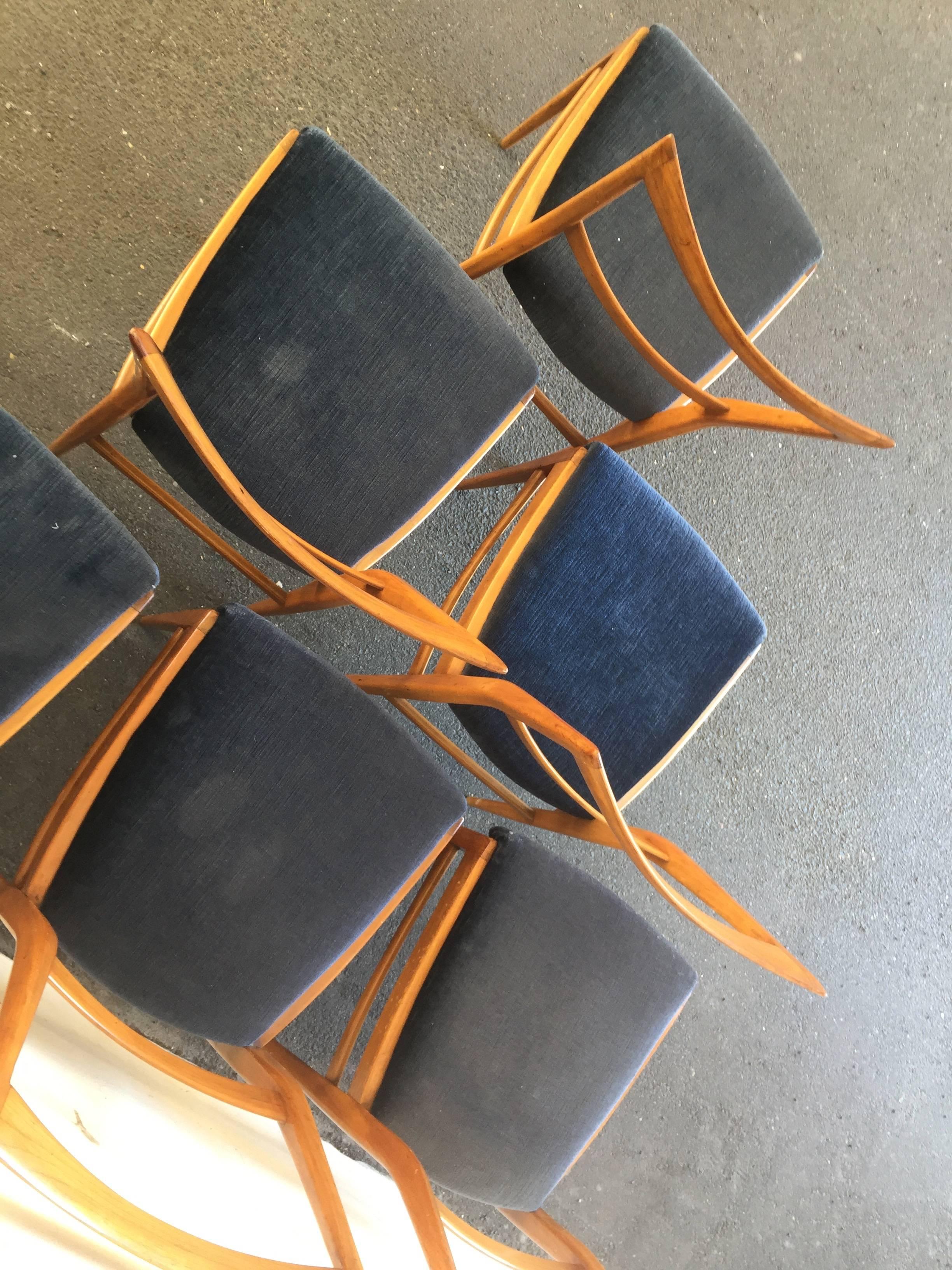 Six Dining Chairs in the Manner of Gio Ponti 2