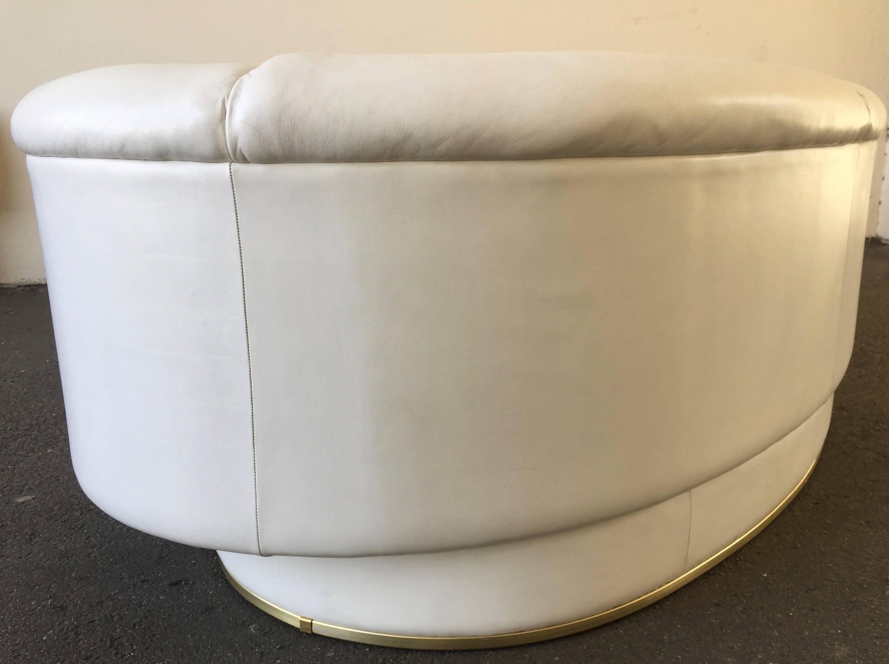 Mid-Century Modern High Quality Sofas in White Leather, De Sede, Milo Baughman For Sale
