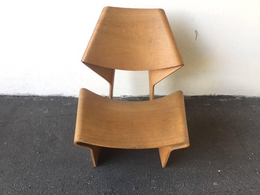 Mid-20th Century Ultra Rare Laminated Chair by Grete Jalk