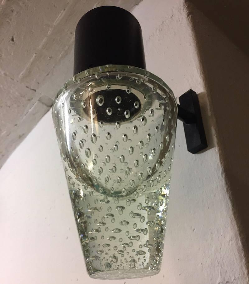 Rare Gino Sarfatti Wall Lamp with Seguso Glass Shade 1