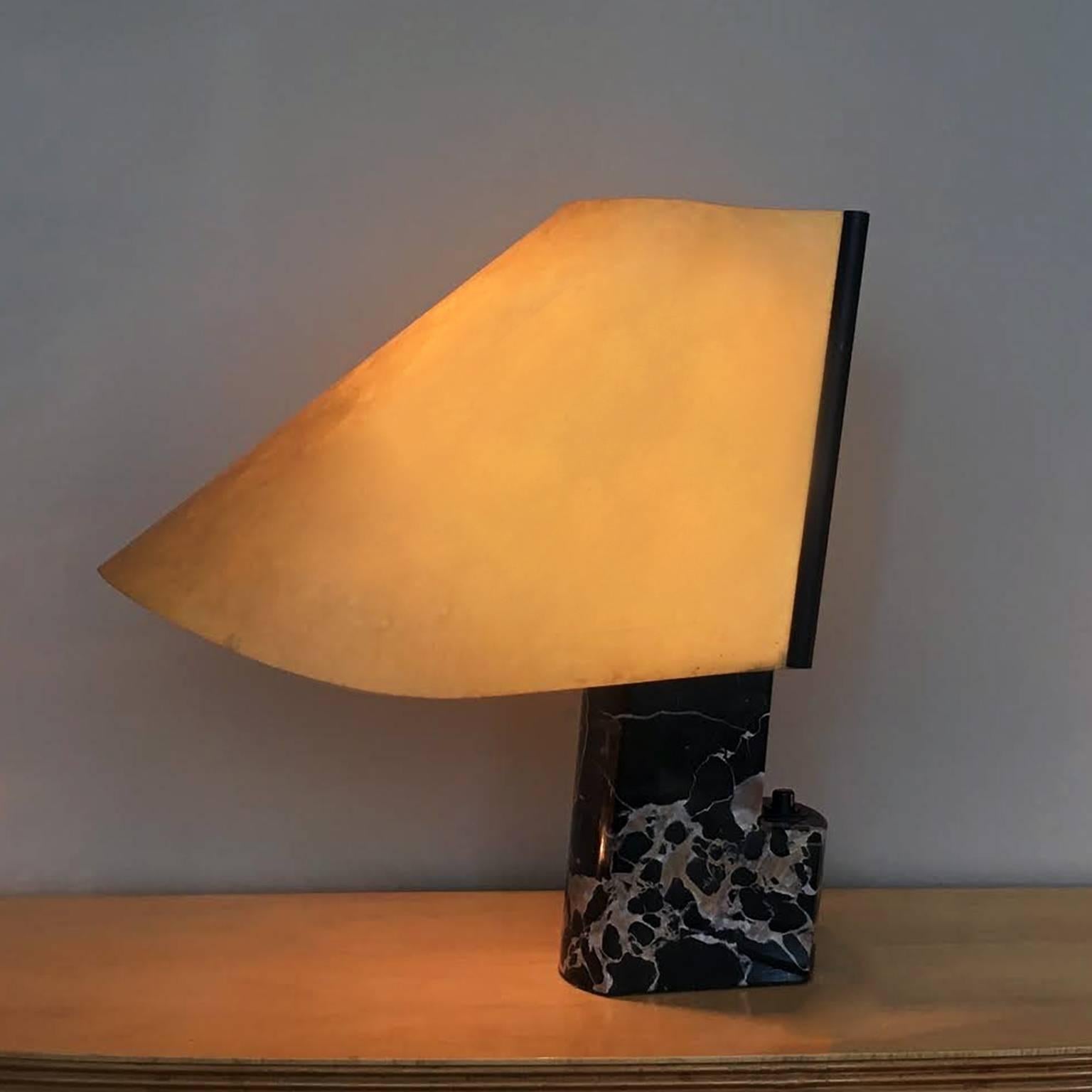 Stilnovo Table Lamp Black Marble Base Signed For Sale 3