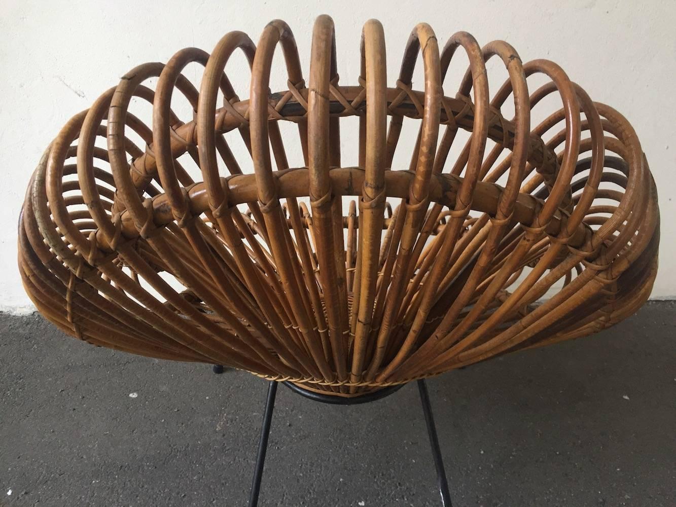 French Very Rare Bamboo Chair by Janine Abraham and Dirk Jan Rol / Uncommon Leg Version