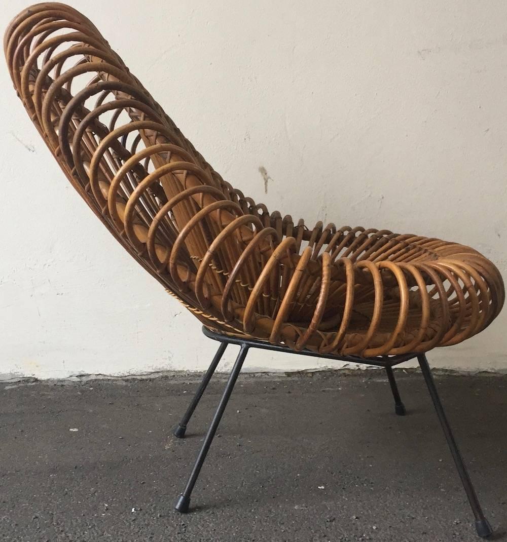 Mid-20th Century Very Rare Bamboo Chair by Janine Abraham and Dirk Jan Rol / Uncommon Leg Version
