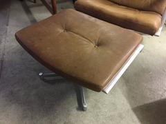 Fk85 Lounge Chair with Stool by Fabricius & Kastholm, Very Rare Natural Leather