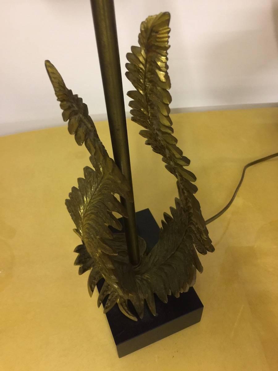 Nice and Rare Fern Table Lamp by Maison Charles In Good Condition In Munich, DE