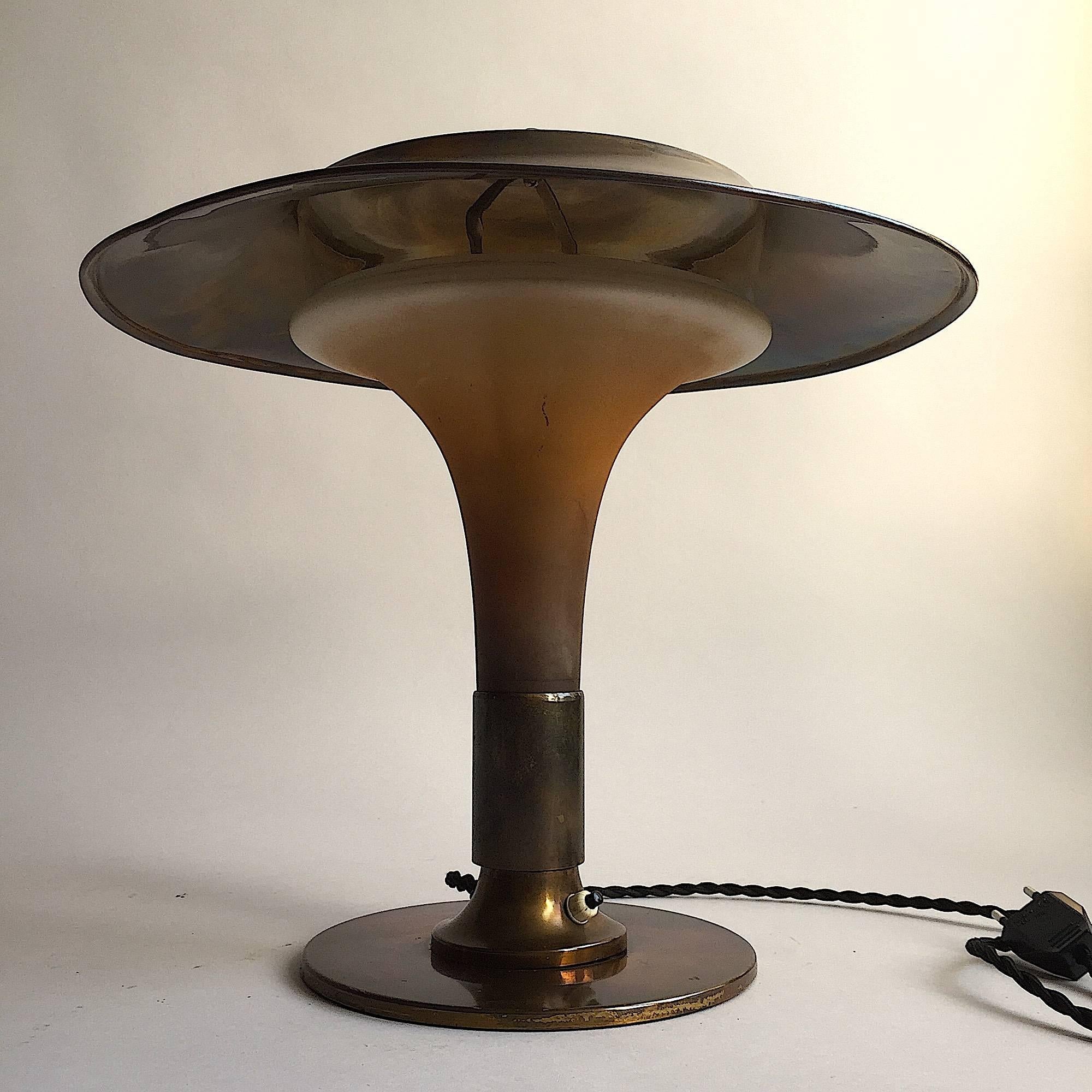 Mid-Century Modern Fakkellampen Fog and Morup Art Deco Table Lamp