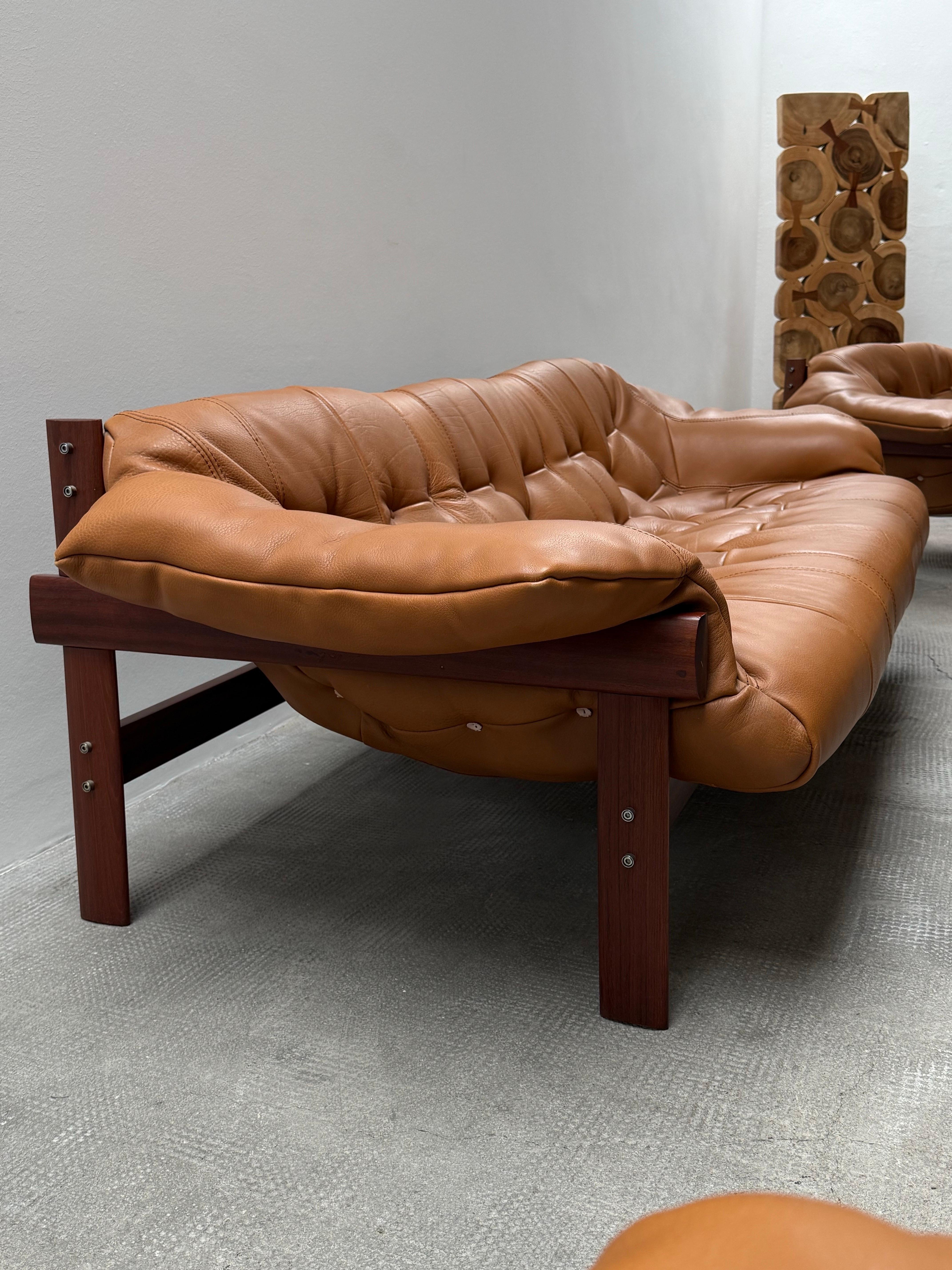 Percival Lafer MP-41 Armchair Sofa Ottoman Coffee Table Set, Brazil 1970s 1