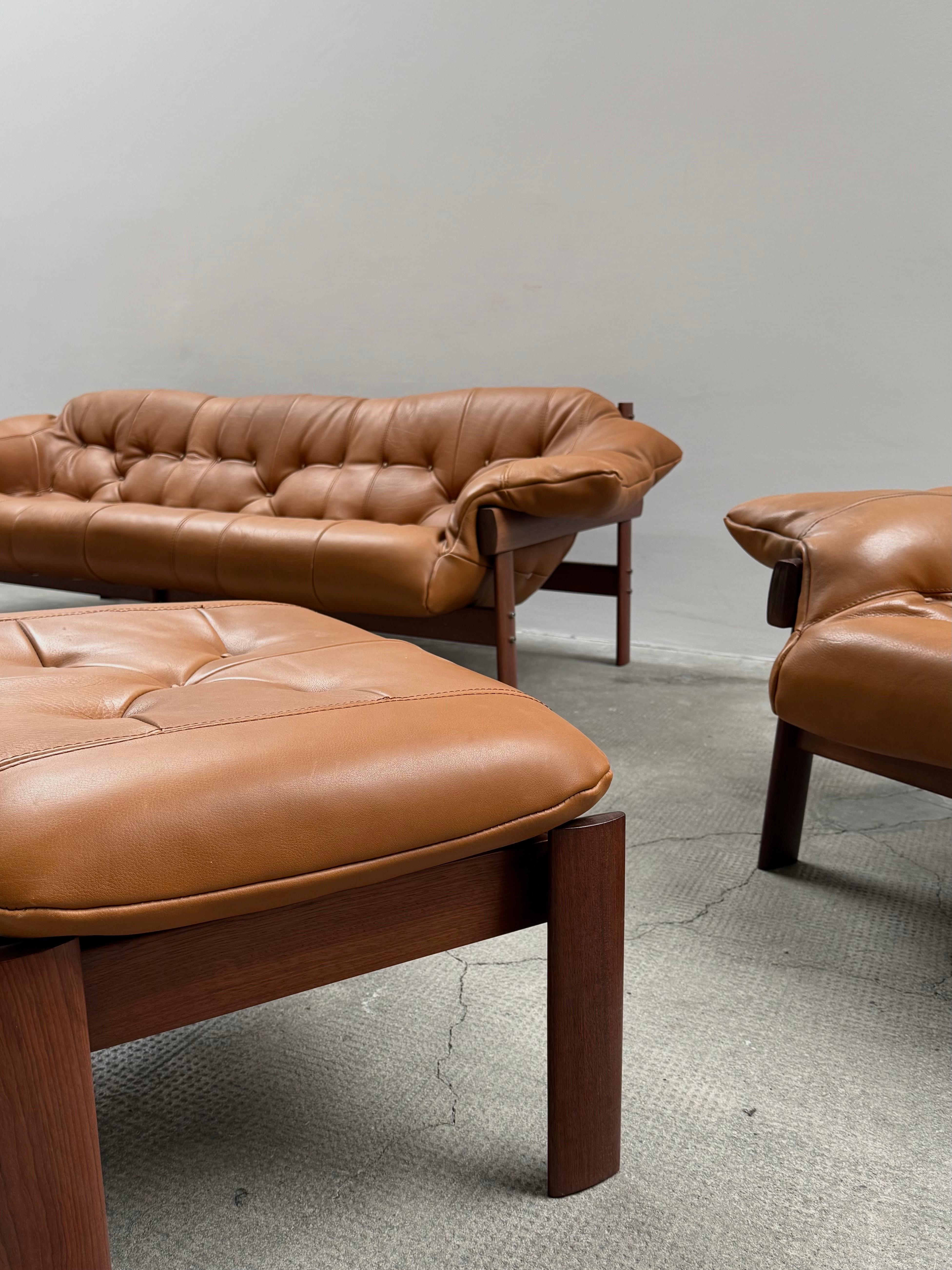 Percival Lafer MP-41 Armchair Sofa Ottoman Coffee Table Set, Brazil 1970s 12