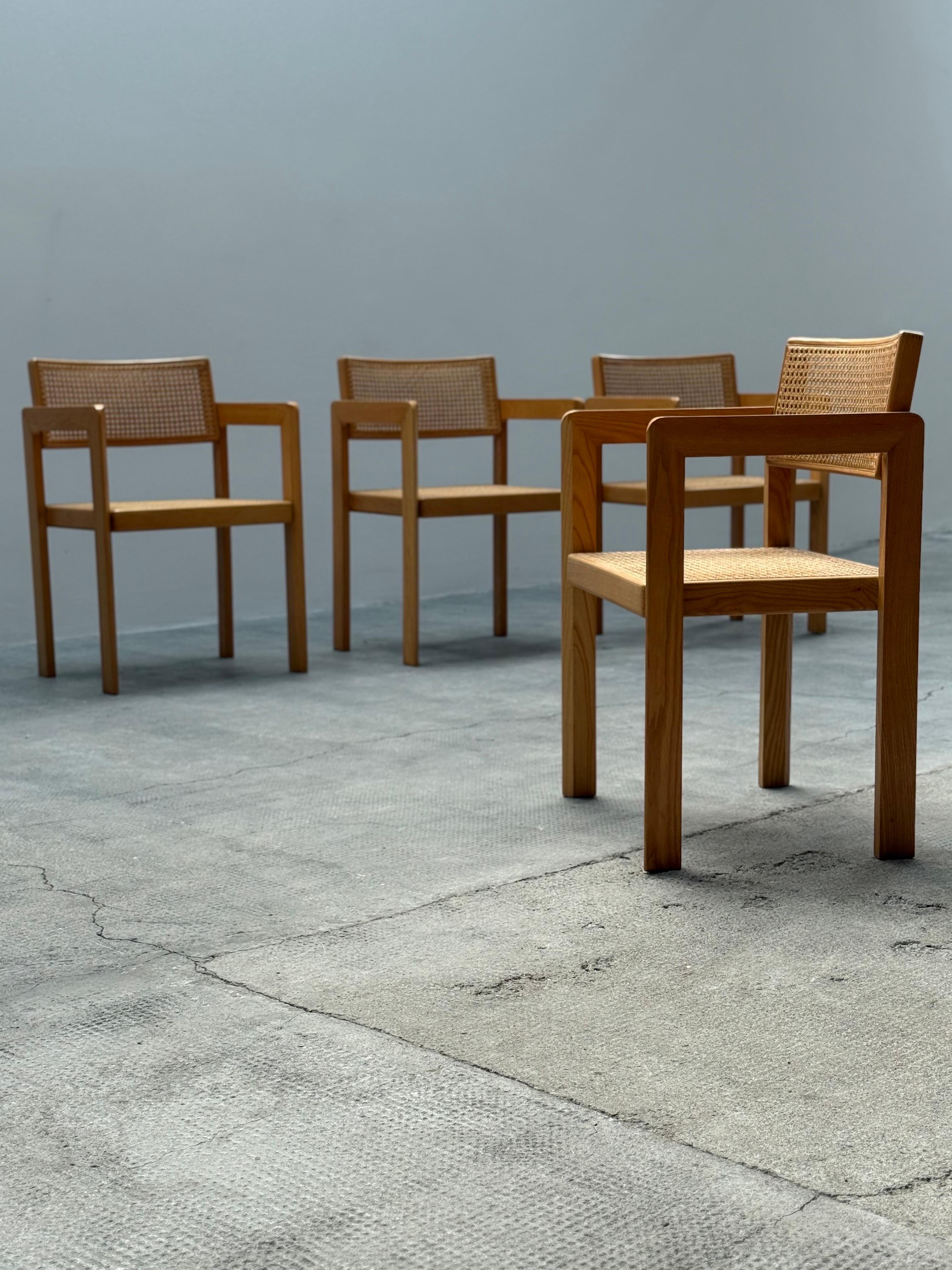 DERK JAN DE VRIES MAISA DE SEVESO TABLE DE DINING SET CHAIRS WOOD RATTAN, ITALY 60s en vente 13