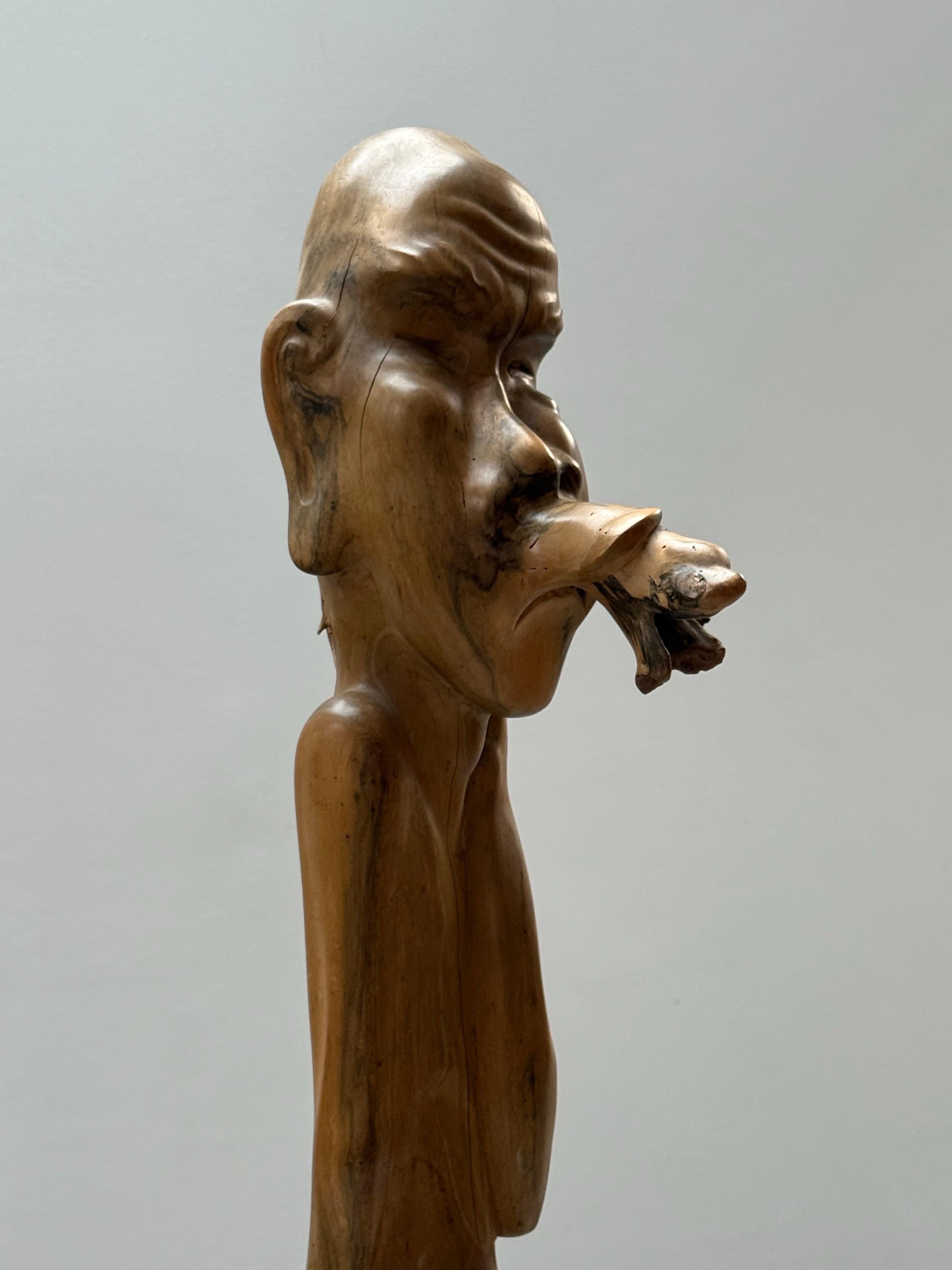 Balinais IDA BAGUS TILEM SUAR SCULPTURE EN BOIS CARVÉE BALI 1950s en vente
