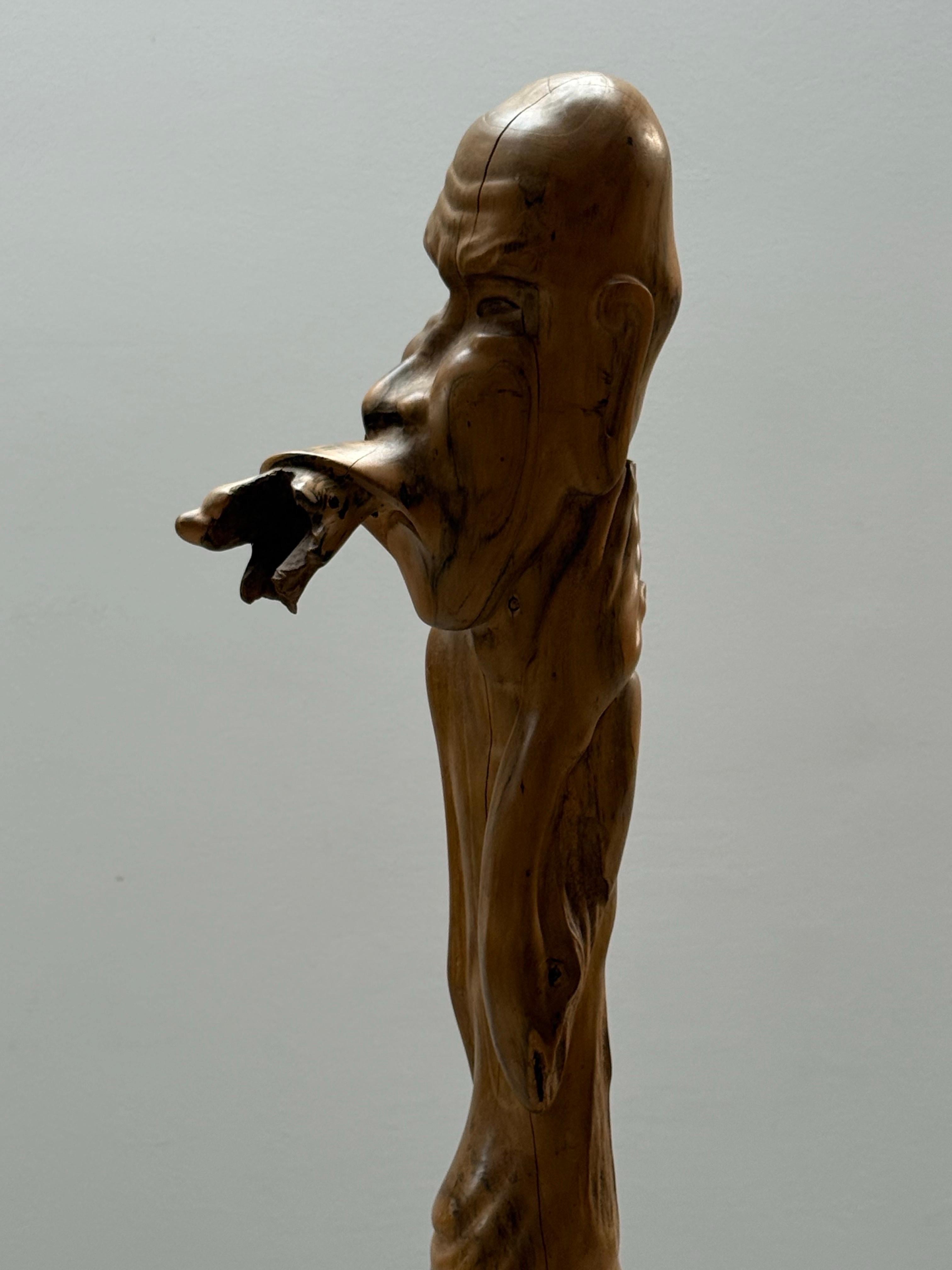 Bois IDA BAGUS TILEM SUAR SCULPTURE EN BOIS CARVÉE BALI 1950s en vente