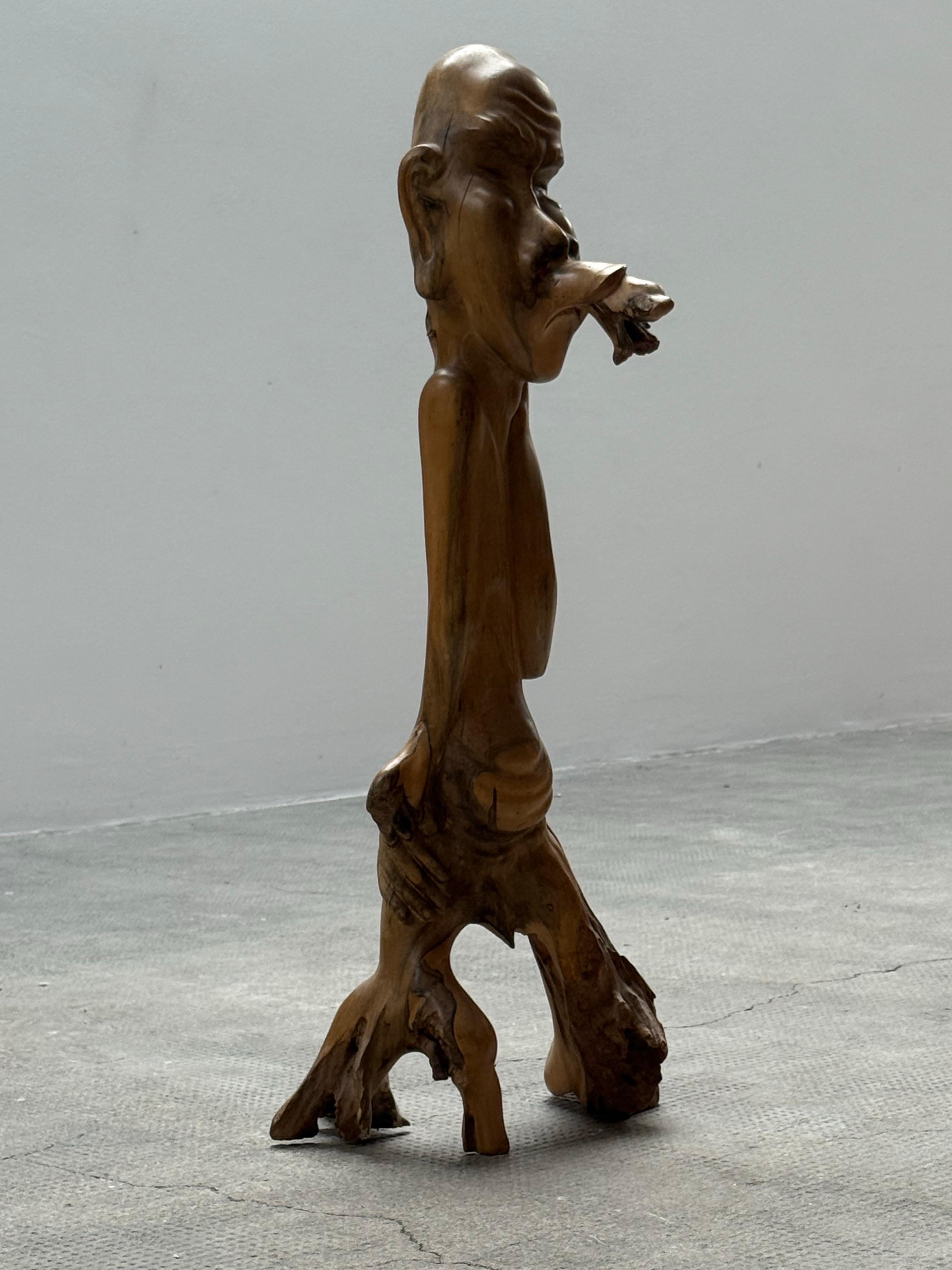 Tribal IDA BAGUS TILEM SUAR SCULPTURE EN BOIS CARVÉE BALI 1950s en vente