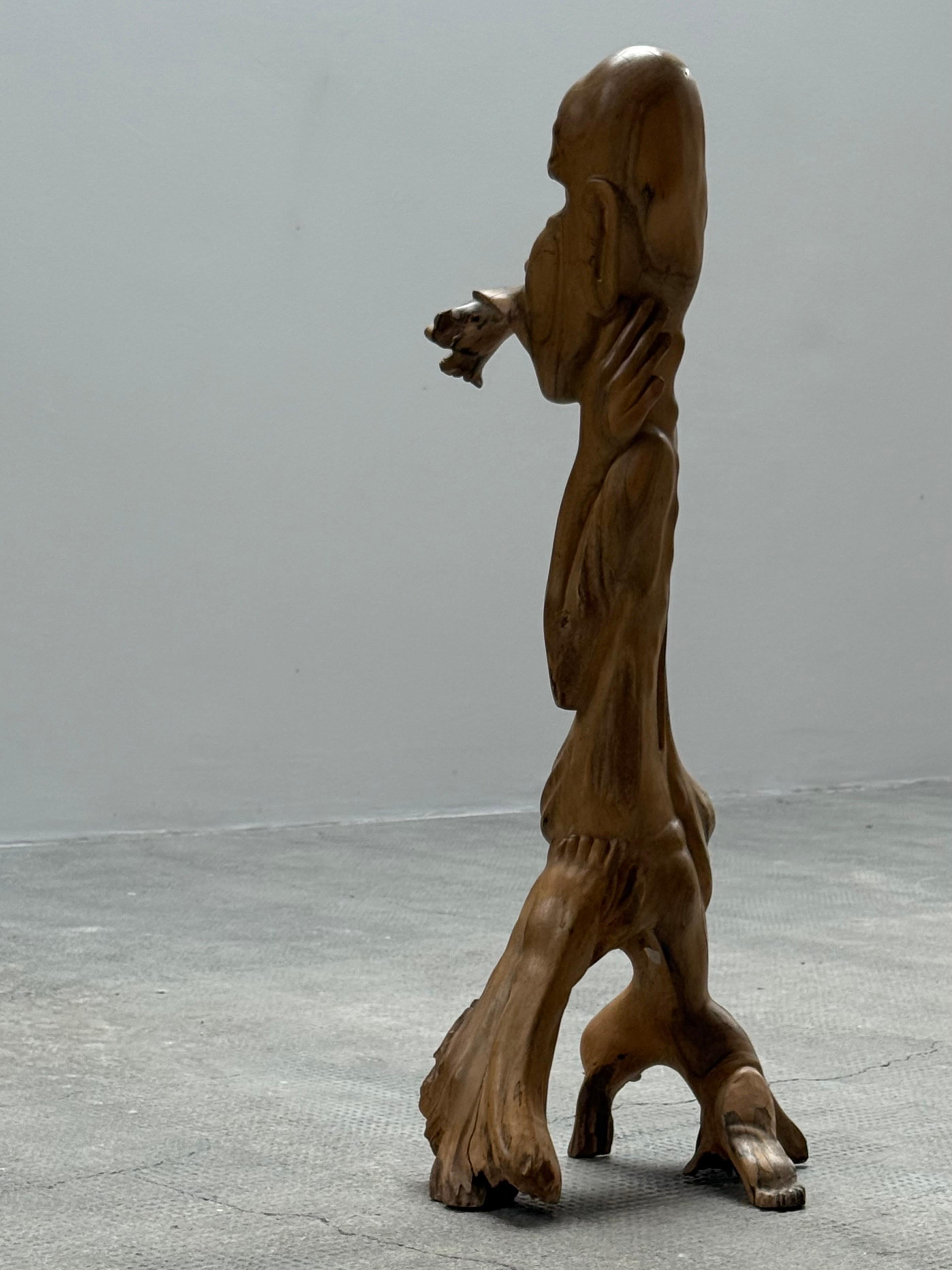 IDA BAGUS TILEM SUAR SCULPTURE EN BOIS CARVÉE BALI 1950s Bon état - En vente à Reutlingen, DE