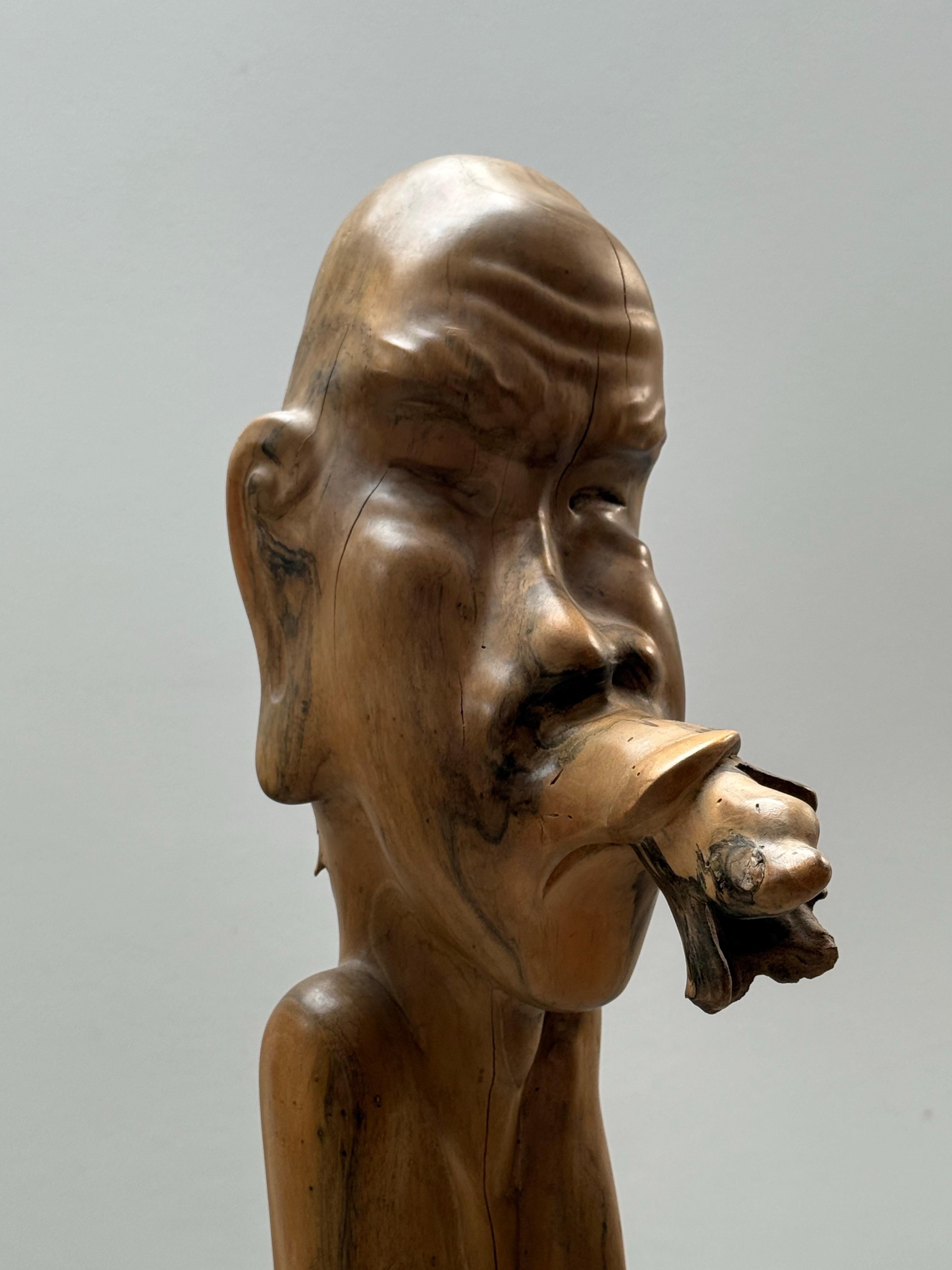 Sculpté à la main IDA BAGUS TILEM SUAR SCULPTURE EN BOIS CARVÉE BALI 1950s en vente