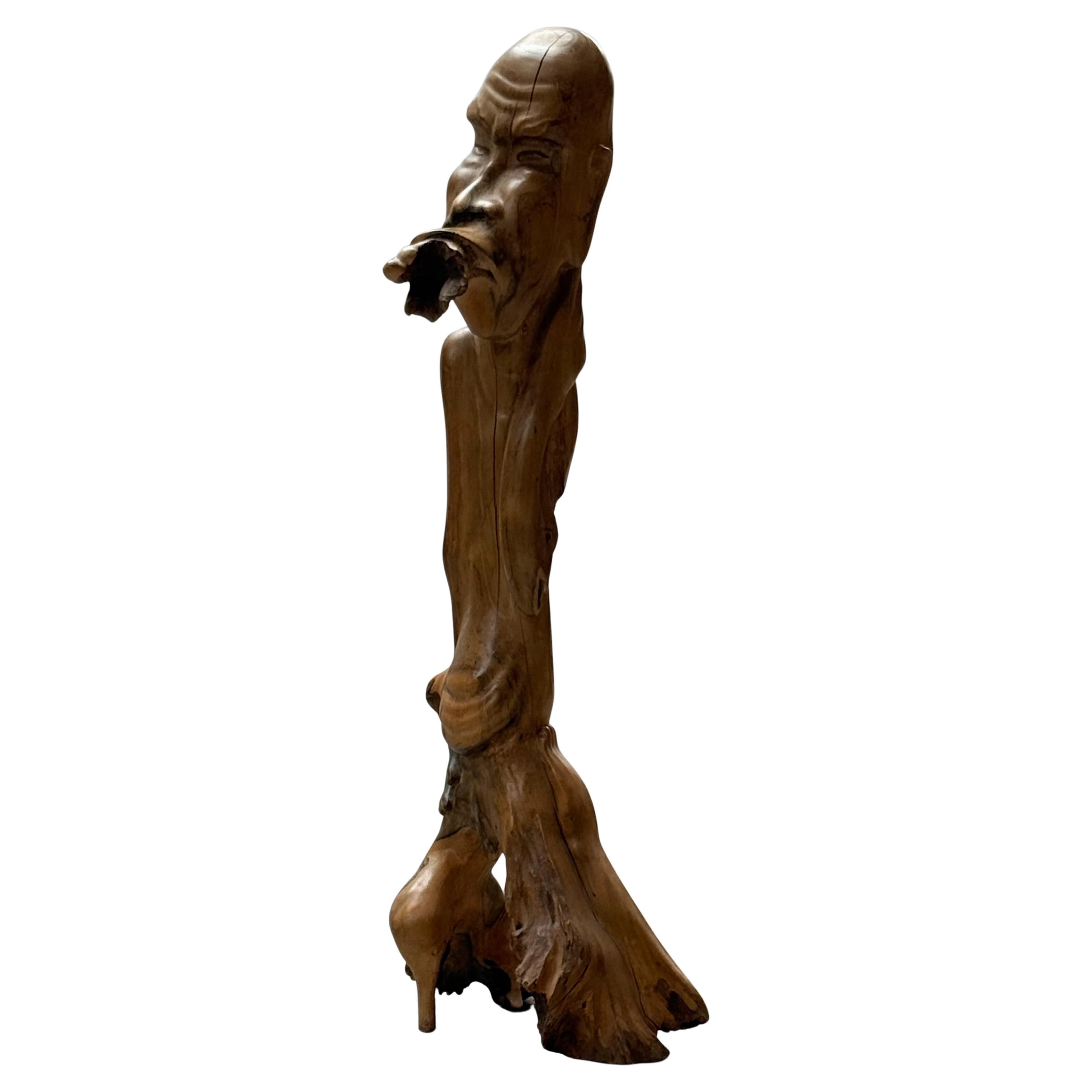 IDA BAGUS TILEM SUAR SCULPTURE EN BOIS CARVÉE BALI 1950s en vente