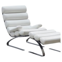 COR „SINUS“ CANTILEVER-LOUNGE-SESSEL, Ausführung komplett in weißem Leder