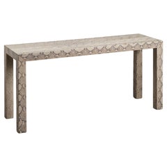 Edelman Leather Genuine Python Parsons Console in the style of Karl Springer