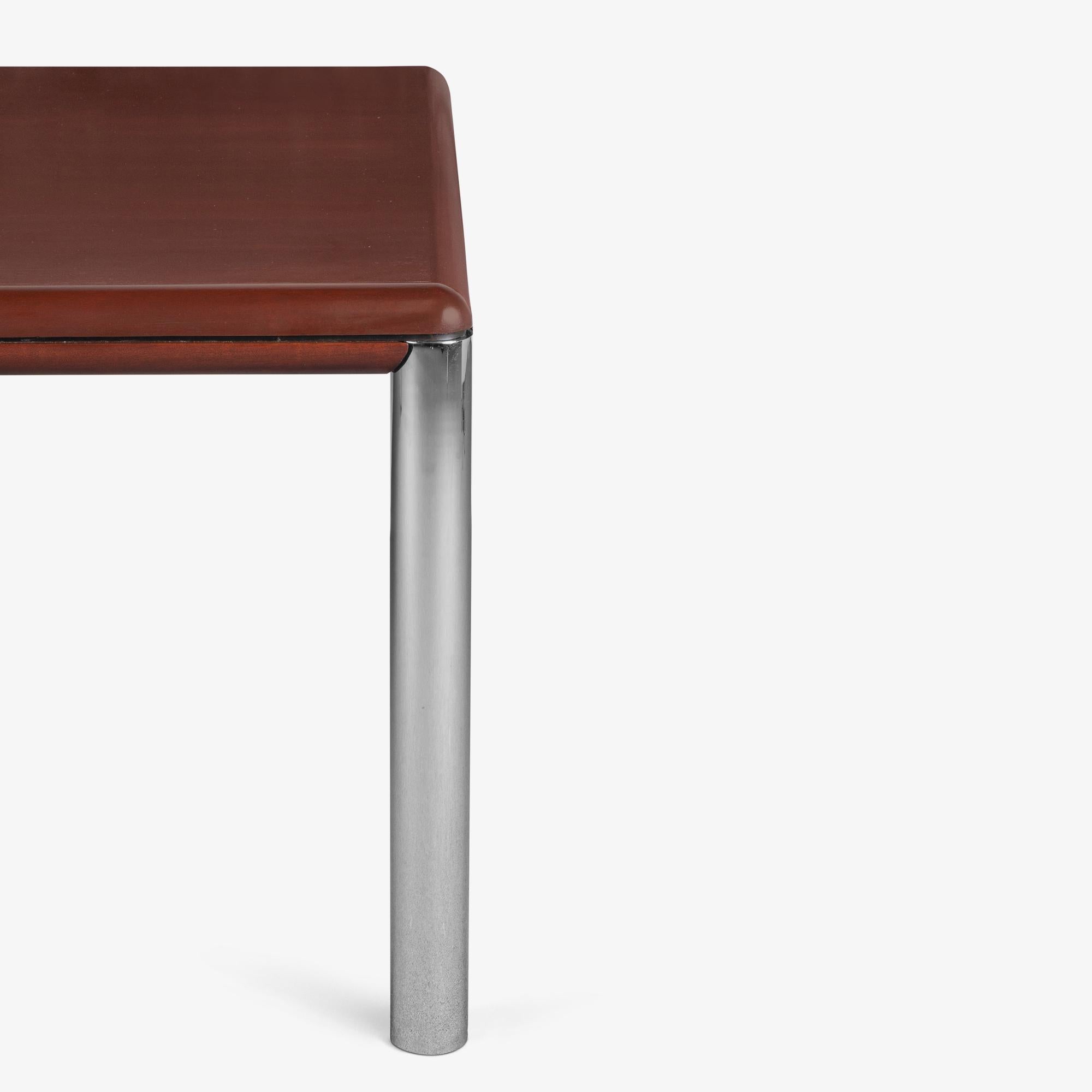 Table de salle à manger Monumental de Knoll en acajou et chrome en vente 1