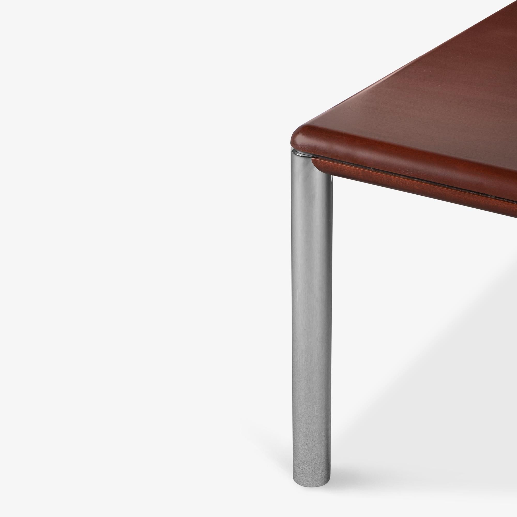 Table de salle à manger Monumental de Knoll en acajou et chrome en vente 2