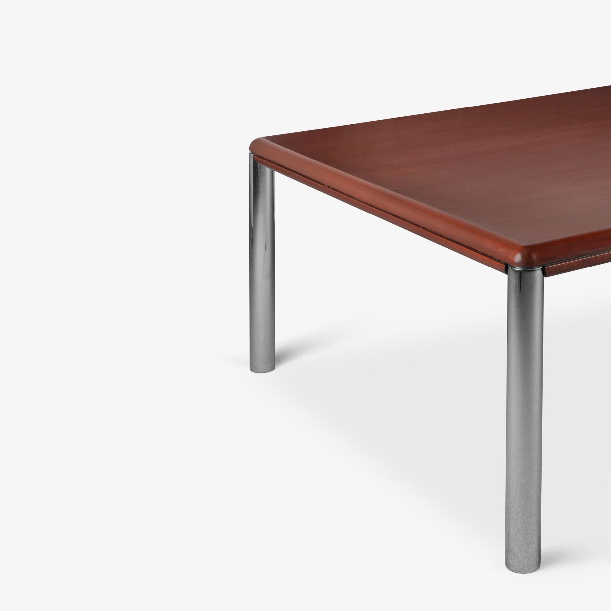 Table de salle à manger Monumental de Knoll en acajou et chrome en vente 4