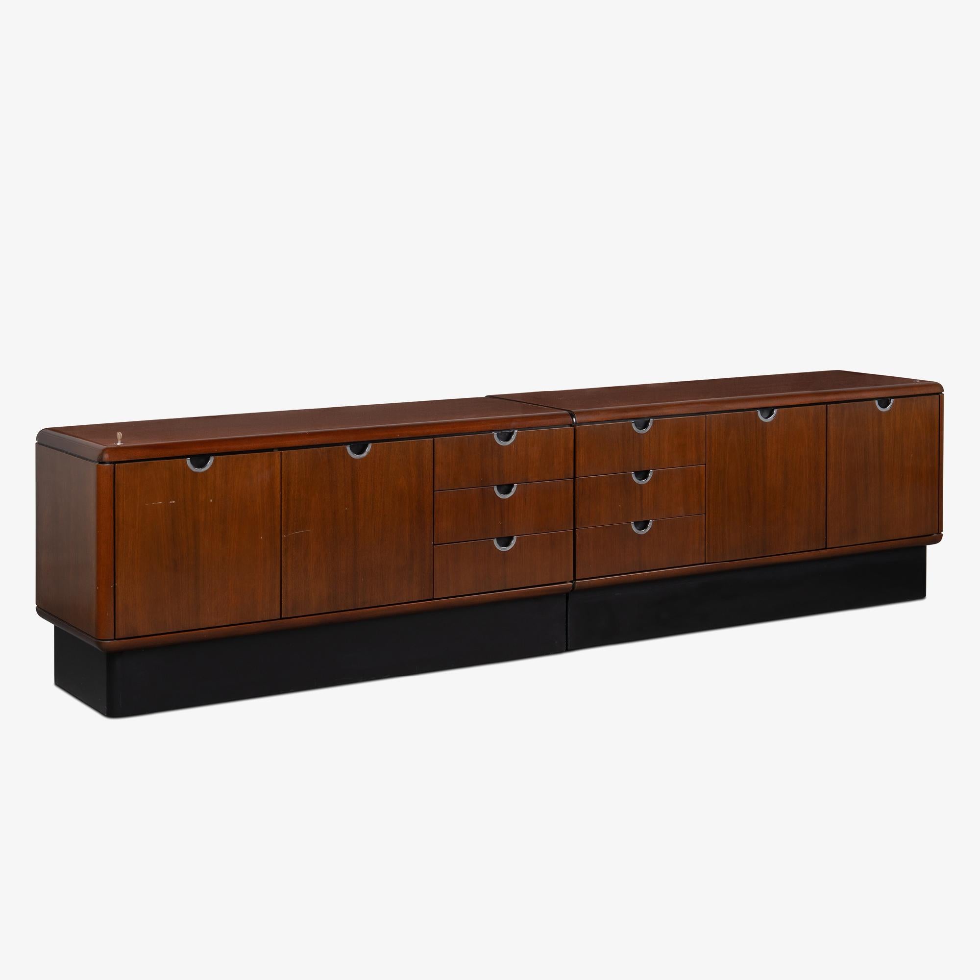 Mid-Century Modern Custom Knoll Credenza in Mahogany & Chrome For Sale