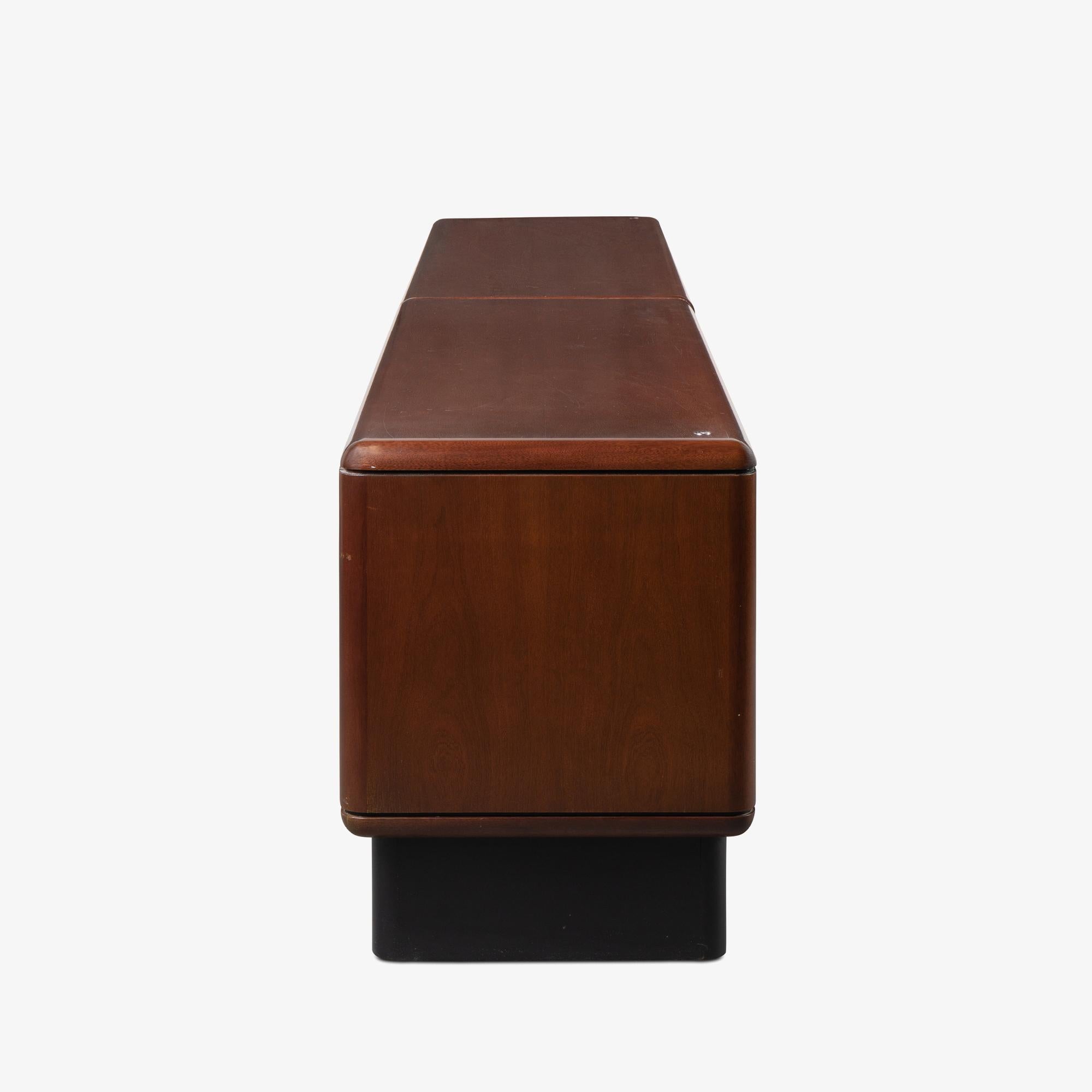 Custom Knoll Credenza in Mahogany & Chrome For Sale 1