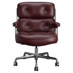 Eames Time Life Executive Desk Chair in Bordeaux Leather by Herman Miller