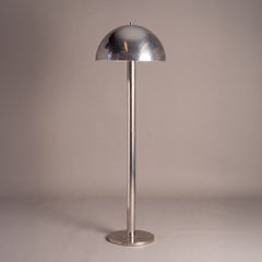 Modernist Mushroom Floor Lamp in Polished Aluminum