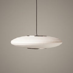 Rondo Horizontal Pendant Light in Silk & Chrome by Studio Baldo