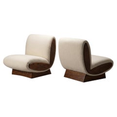 Onda Lounge Chairs in Italian Ivory Bouclé by Object Refinery, Pair