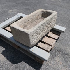 19th Century French Hand-Carved Stone Garden Trough or Planter