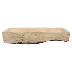 19th Century French Monumental Hand-Carved Golden Limestone Garden Trough - #1