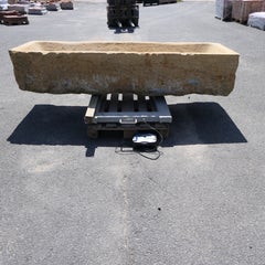 19th Century French Monumental Hand-Carved Golden Limestone Garden Trough - #1