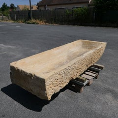 19th Century French Monumental Hand-Carved Golden Limestone Garden Trough - #3