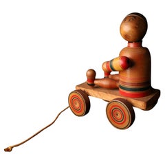 Mid-20th c. Rare Vintage Japanese Kijigangu folk toy by Fumio Tsuta