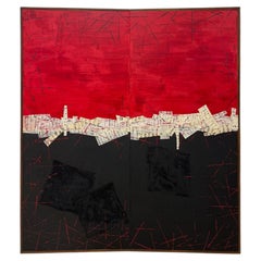 Unique Contemporary Abstract Screen Painting inspiration from the Gutai art