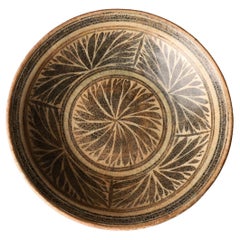 Rare Iron-Glazed Ceramic Plate from Kalong Kilns, Northern Thailand