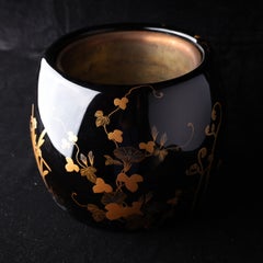 Lacquer Hibachi with Seasonal Motifs — Late Meiji Period (c.1900)