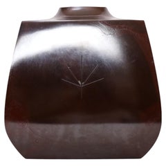 Bronze Vase, Hasudo Shugoro, Showa Period, with Original Tomobako