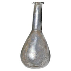 Ancient Roman Glass Flask with Iridescent Silvering, Gandhara Region