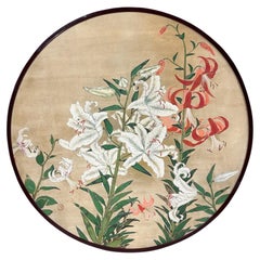 « Les Lys » de Yoshida Tōkoku (1883-1962), membre du Nitten, peinture de plafond