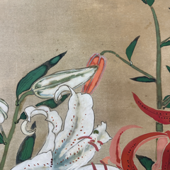 « Les Lys » de Yoshida Tōkoku (1883-1962), membre du Nitten, peinture de plafond