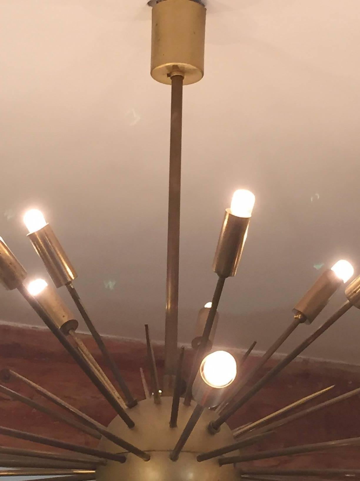 Mid-20th Century Original Stilnovo Sputnik Chandelier
