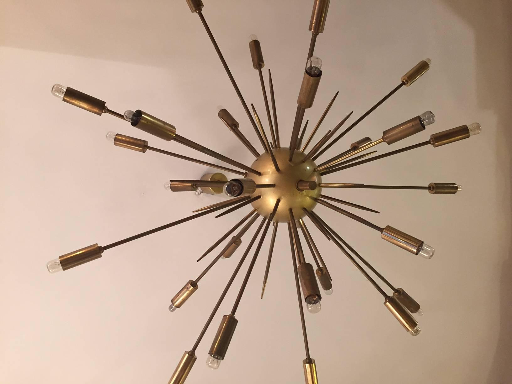 Original Stilnovo Sputnik Chandelier In Distressed Condition In Madrid, ES