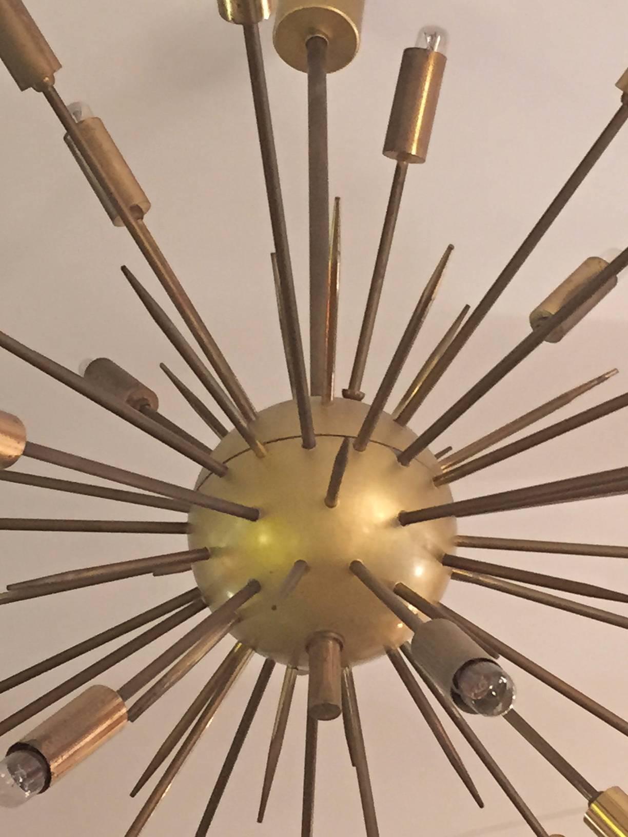 Brass Original Stilnovo Sputnik Chandelier