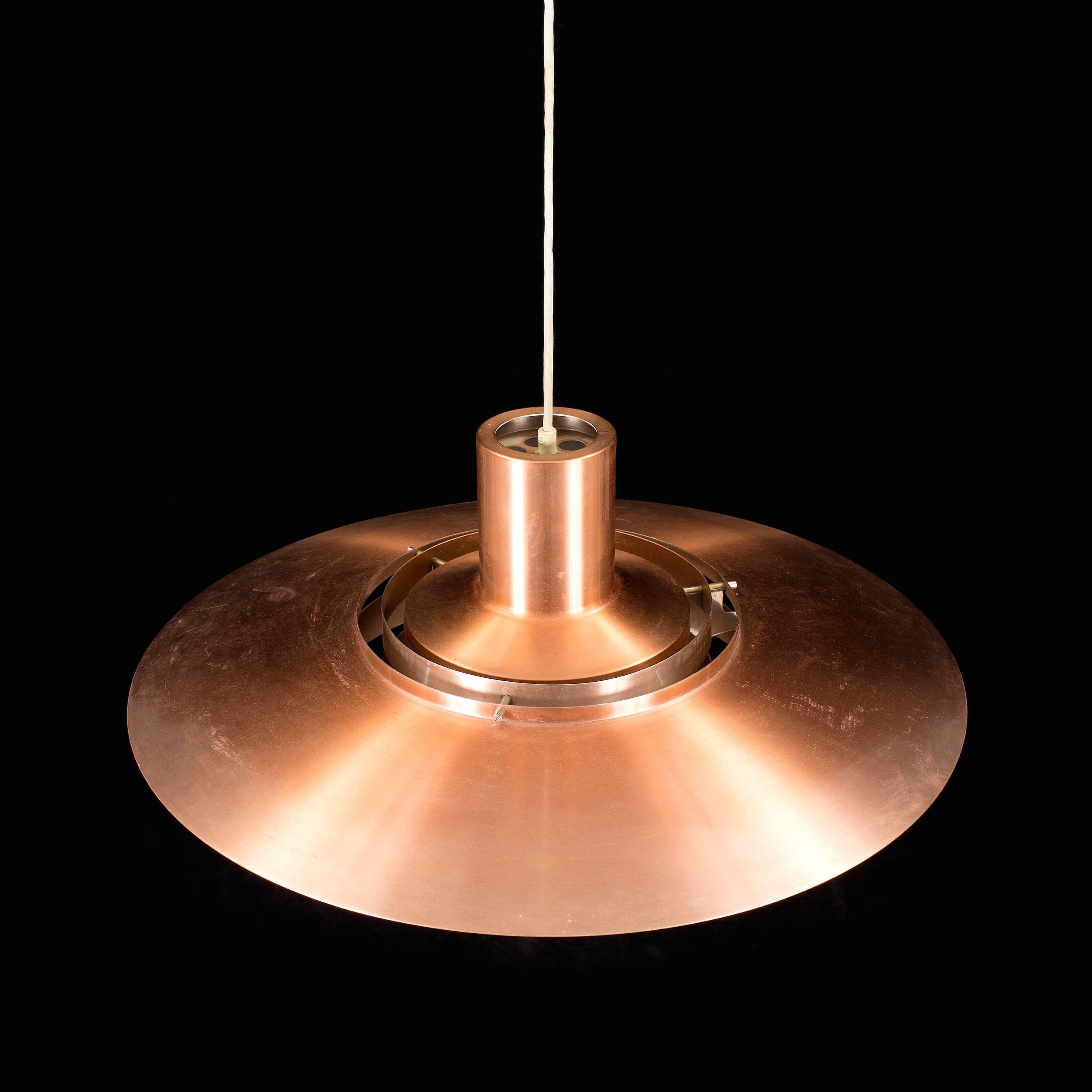 Scandinavian Modern Preben Fabricius and Kastholm X-Size Copper Pendant