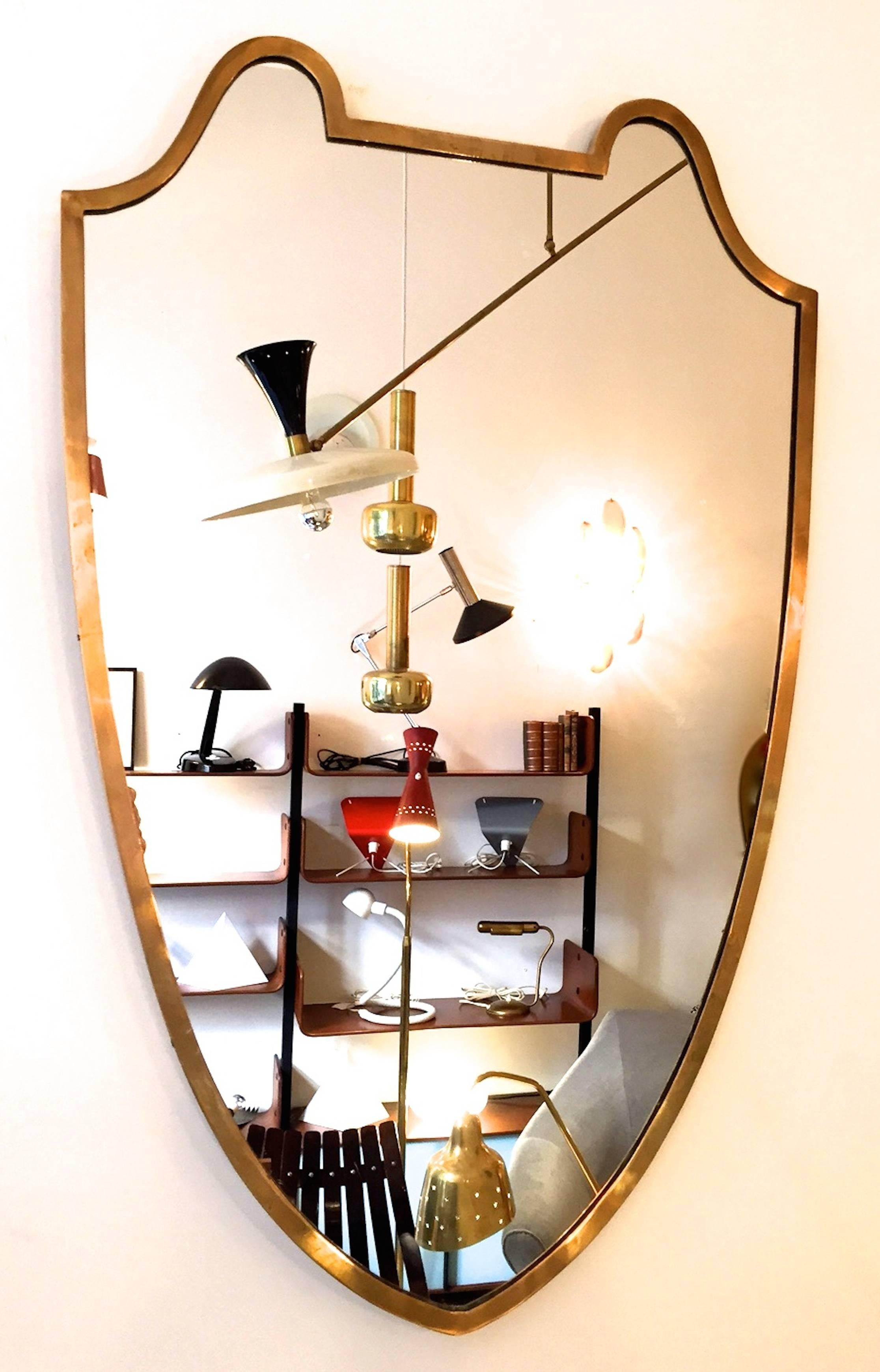 Italian Brass Mirror, 1950s In Excellent Condition In Madrid, ES